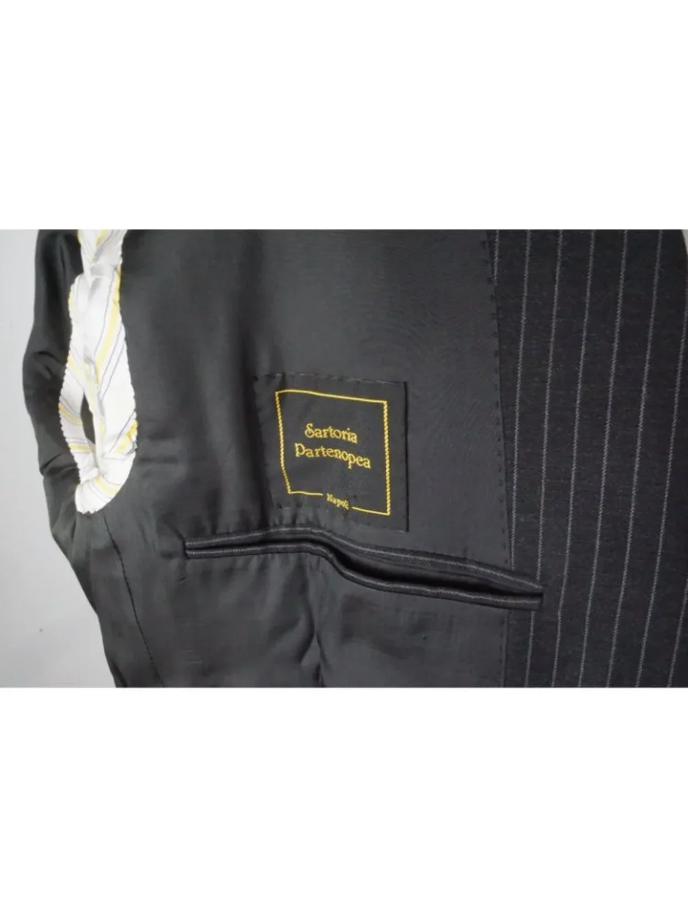 Sartoria Partenopea Charcoal Striped 2 Pc Suit Jacket Pant 50 EU NEW